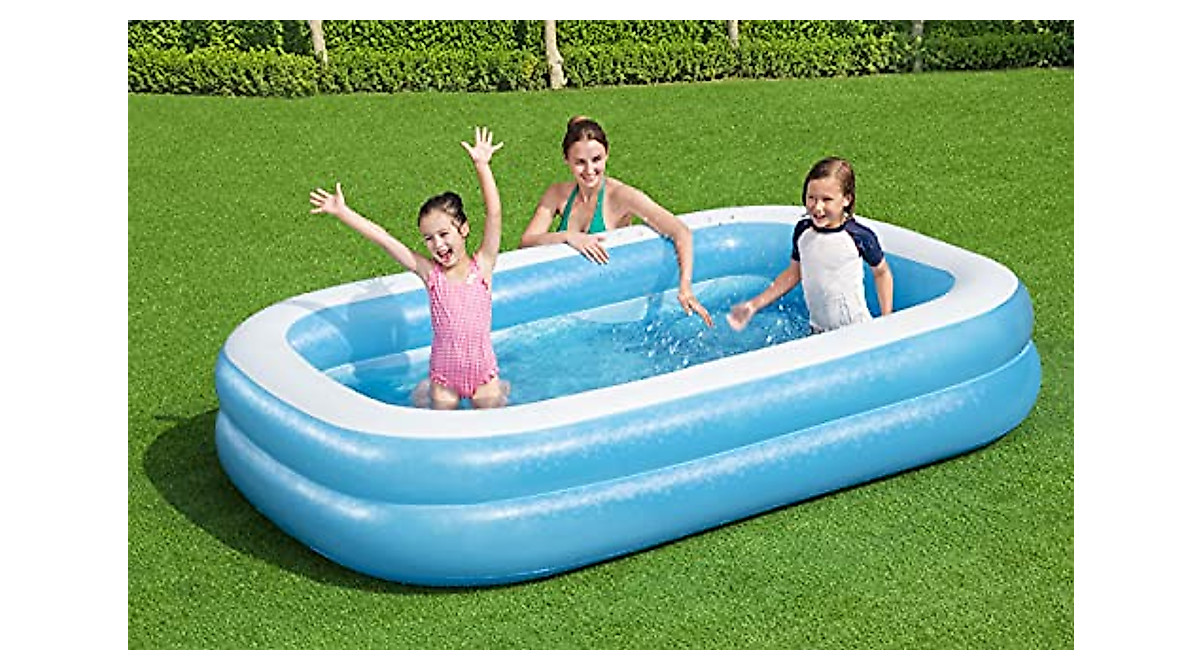 H2OGO! Blue Inflatable Family Pool - Easy Setup & Durable Fun