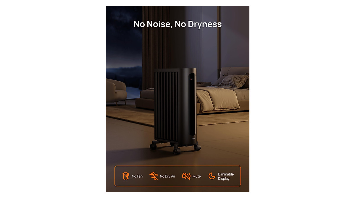Dreo Oil Filled Radiator Heater 1500W for Large Rooms - Smart Safety ...