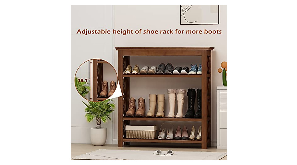 Bamworld 5-Tier Wooden Shoe Rack for Entryway