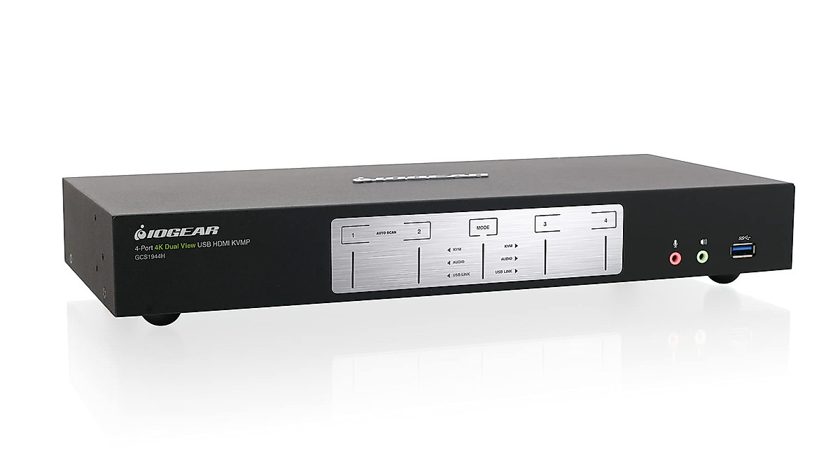 IOGEAR 4-Port 4K Dual View KVMP Switch - UHD & USB 3.0