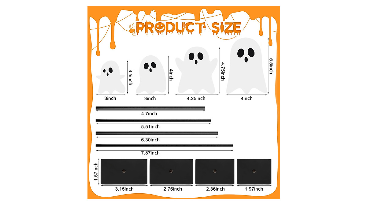 Halloween Ghost Table Decor: Wooden Signs for Home & Party