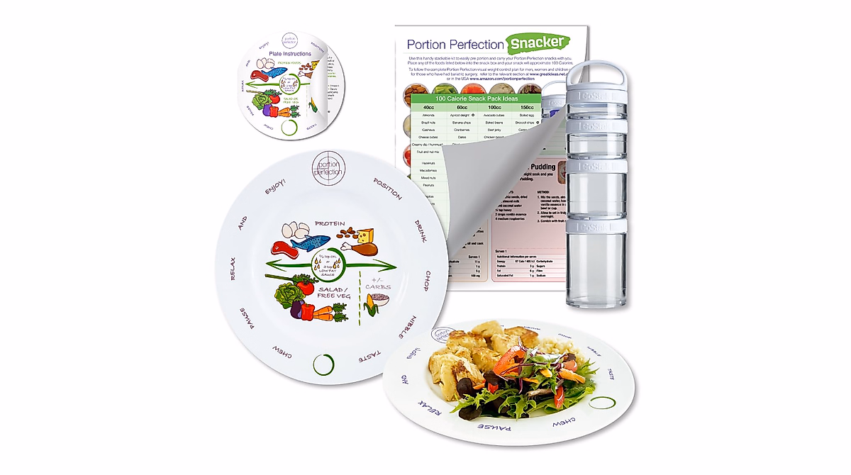 Bariatric Portion Control Set: Plates & Snack Containers
