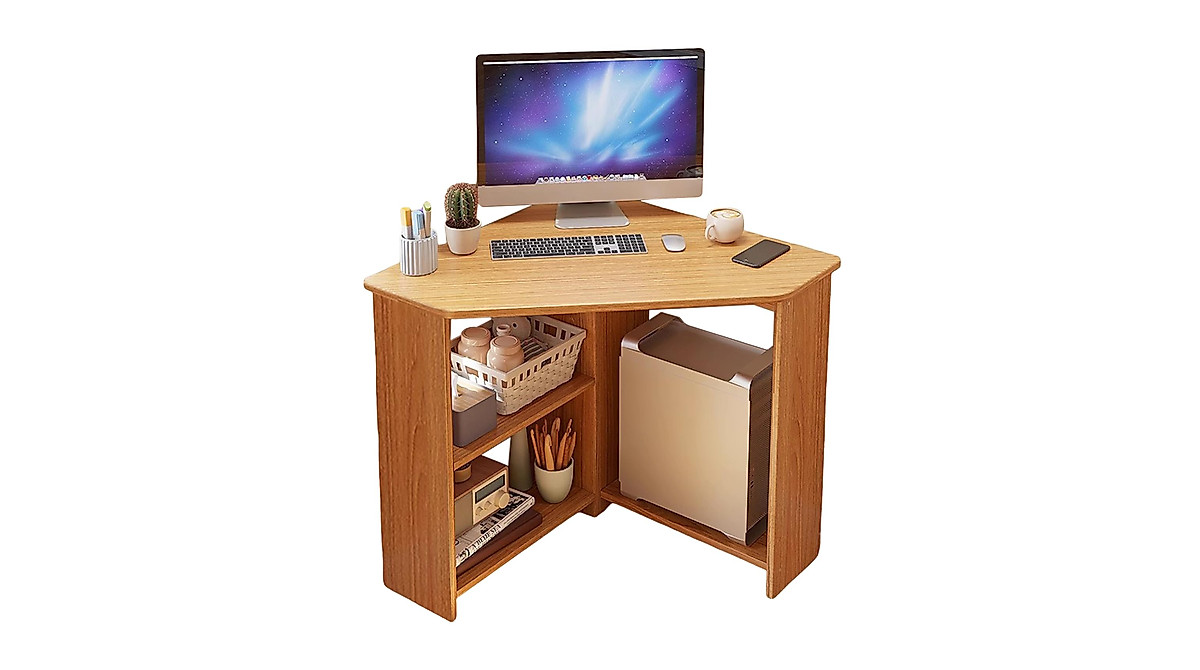 HEVIRGO Triangle Corner Desk for Small Spaces