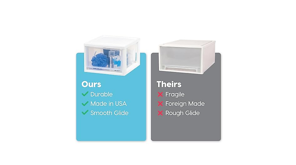 IRIS USA Stacking Drawer 3-Pack for Organized Storage