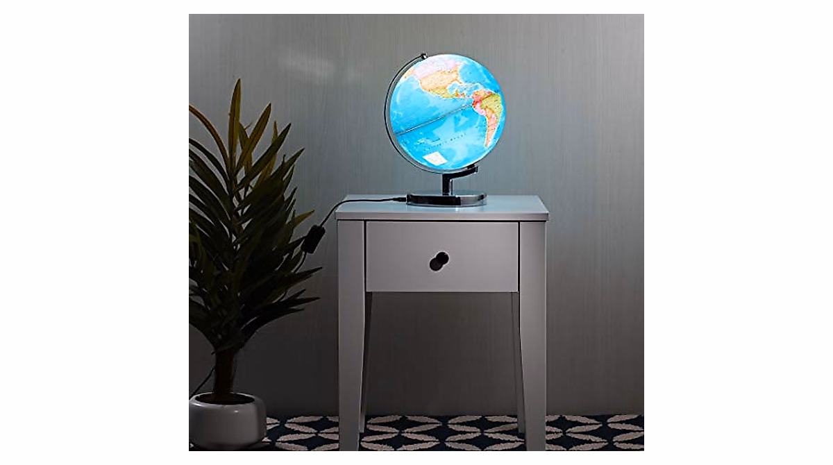 LED Illuminated World Globe - 3-in-1 Educational Light