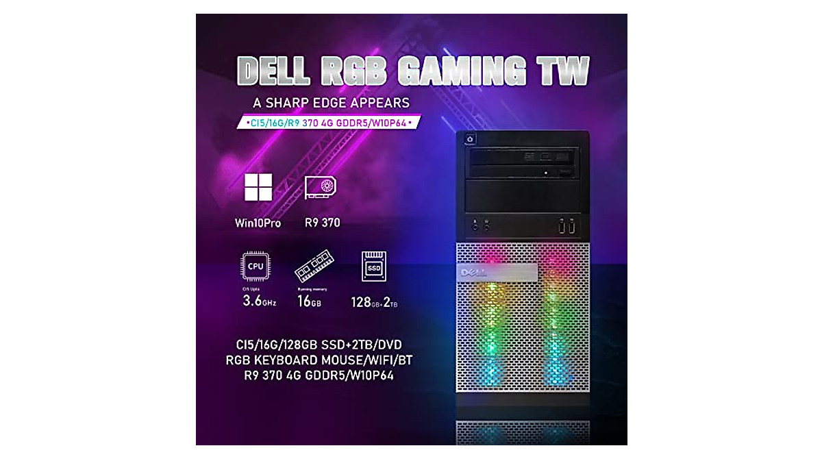Dell RGB Gaming PC | Intel i5, 16GB RAM, R9 370