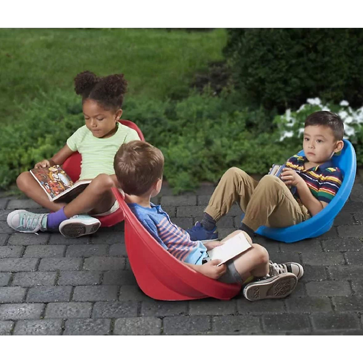 Kids Plastic Scoop Rocker Chairs - Stackable & Comfortable for Play