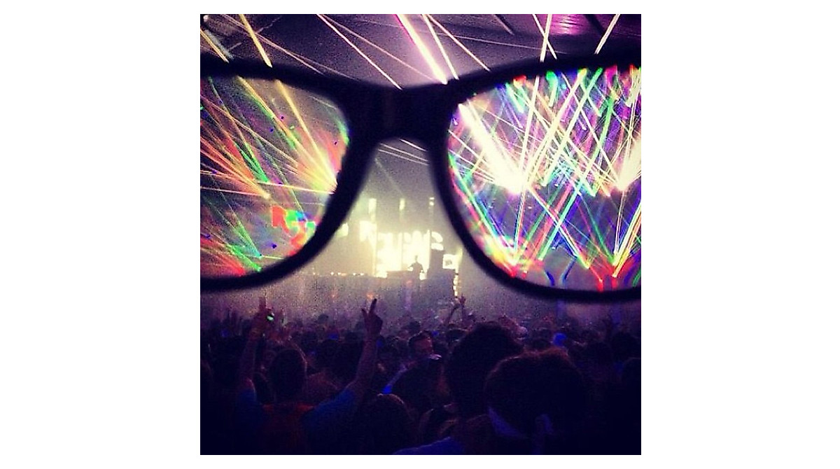 Rave-Ready Black Diffraction Glasses for Parties
