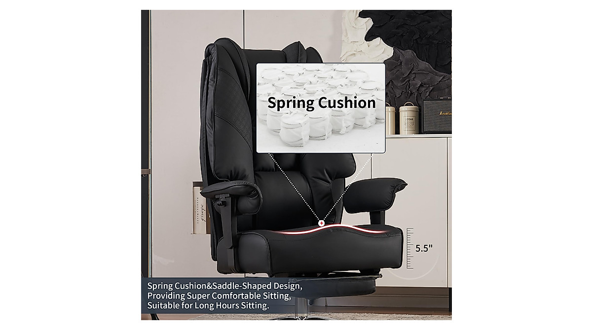 EXCEBET Big & Tall Office Chair with Footrest – Ergonomic & Heavy Duty