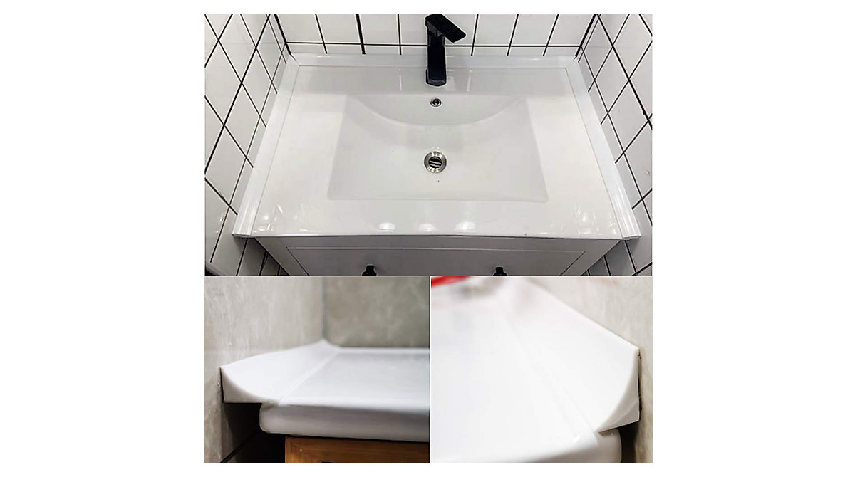 39 Inch Water Guard for Kitchen & Bathroom - Clear Silicone Splash Barrier