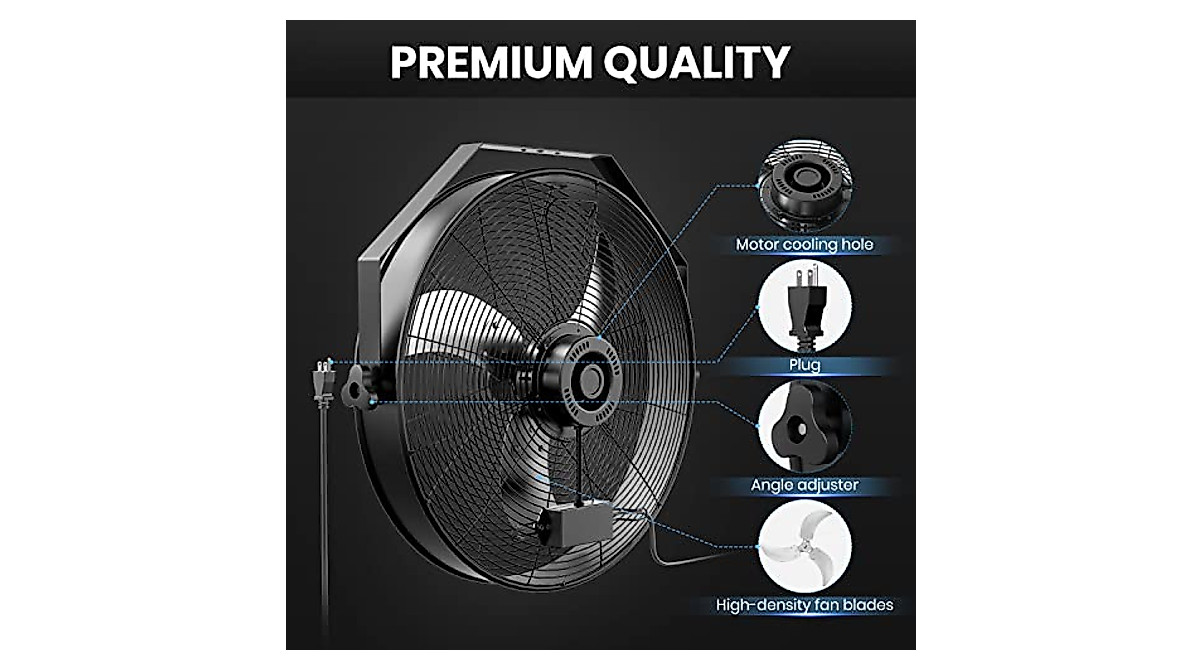InfiniPower 20 Inch High Velocity Wall Mount Fan | Powerful & Quiet ...