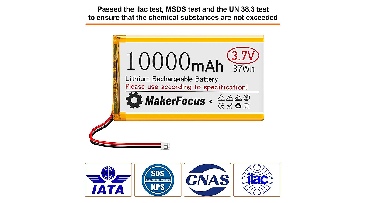 MakerFocus 10,000mAh LiPo Battery for Raspberry Pi