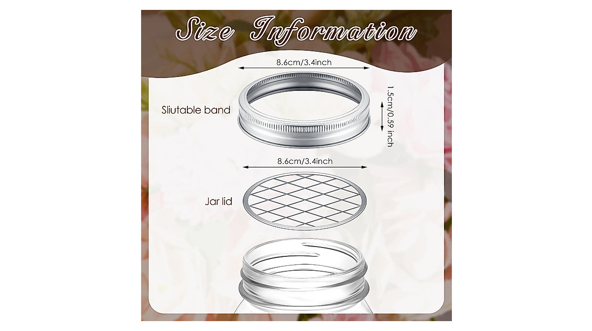 Mason Jar Flower Lid Insert - 15 Piece Set