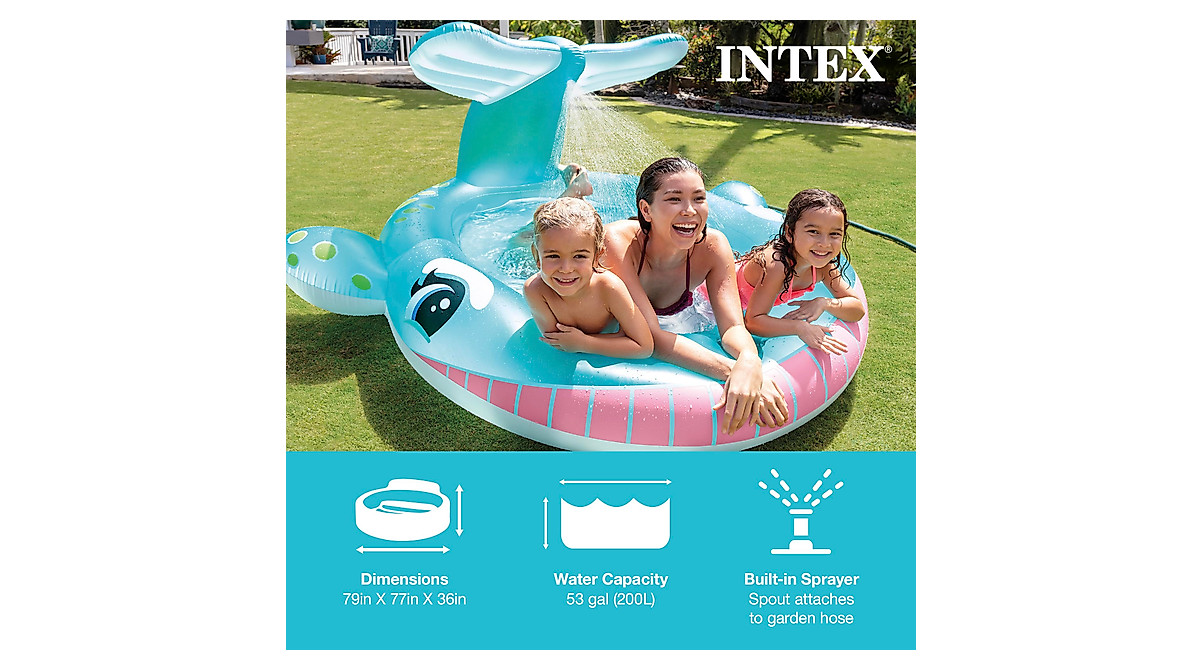 Intex Inflatable Whale Kiddie Pool with Sprayer