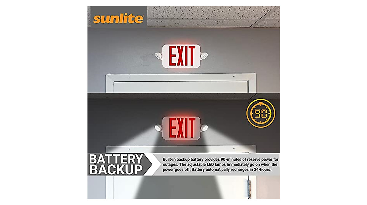 Sunlite LED Emergency Exit Sign - Durable & Bright