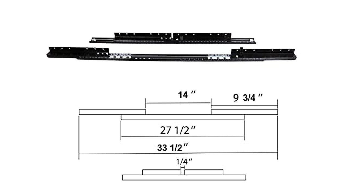 ECLV 33.5'' Table Leaf Sliding Brackets - Extend Your Table