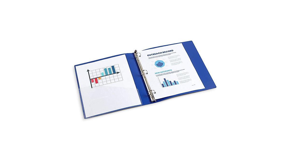 Blue Summit Supplies 3 Ring Plastic Binders, 1 Inch Light Flexible