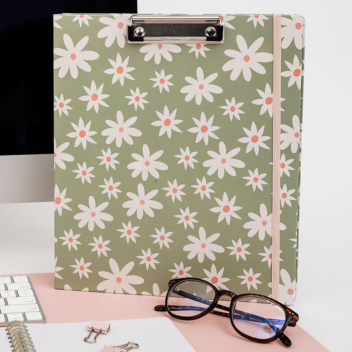 Cute Floral Hardcover Binder with Clipboard | Steel Mill & Co