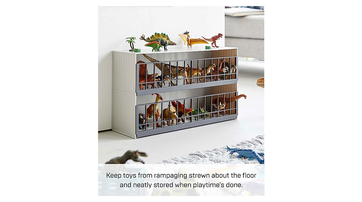 Yamazaki Two-Tier Toy Dinosaur Storage Rack for Kids