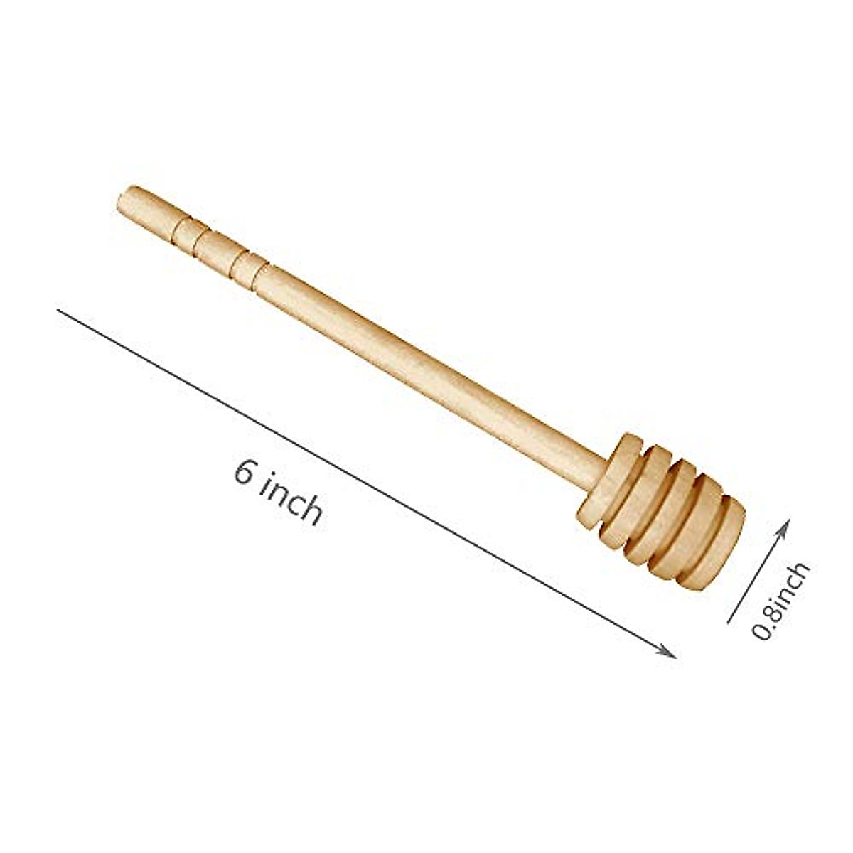 12-Pack 3 Inch Wood Honey Dipper Sticks - Mini Stirrers For Honey Jars, Syrup, Tea, Coffee (Natural Wood, Grooved Design)
