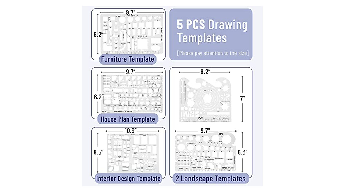 Mr. Pen Professional Geometry Set - 17 Pcs for Architects & Designers