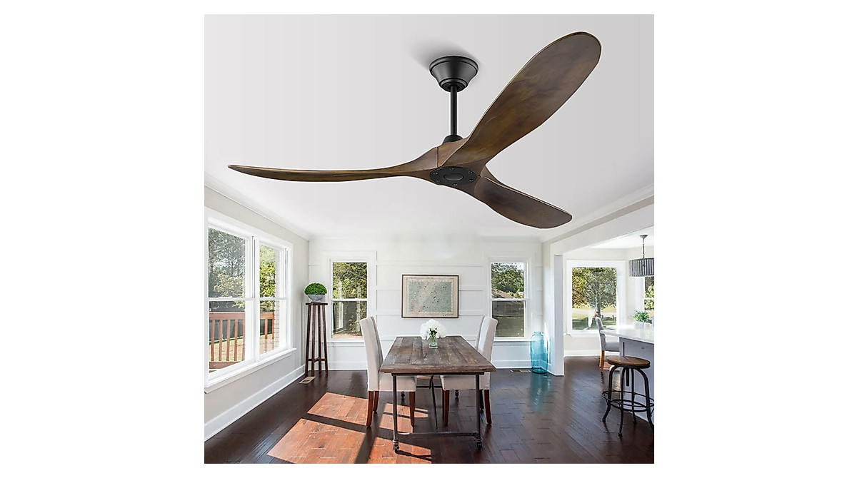 HDLWIS 60-Inch Wood Ceiling Fan with Remote Control