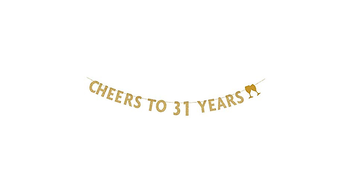 Celebrate in Style: Gold Glitter 31st Birthday Banner by MAGJUCHE