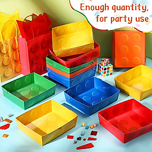 Bright Building Block Party Favor Food Trays - 25 Pack
