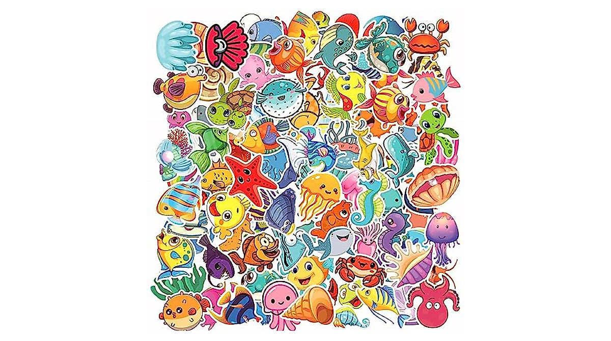 100 Pcs Cute Ocean Animal Stickers for Kids