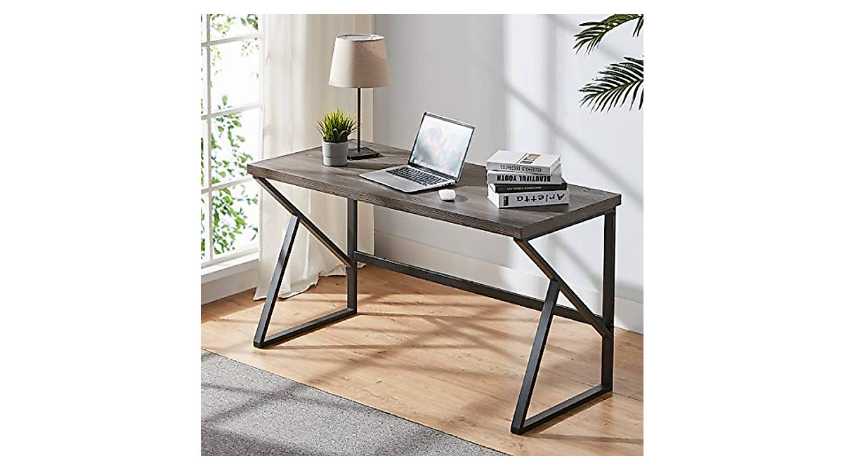 HSH Industrial Desk 55-Inch Rustic Modern Home Office Table