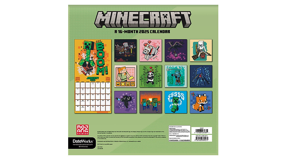 Deluxe Minecraft Calendar 2025 with Stickers