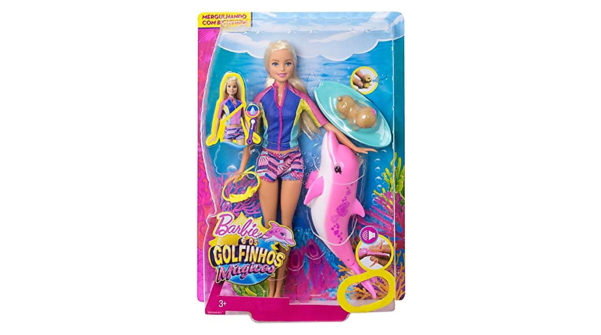 Barbie Color-Change Doll with Dolphin & Puppy Toy