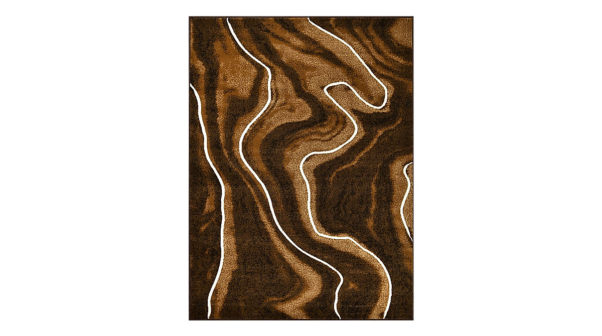 Mocha Brown Abstract Area Rug | HR Handcraft Rugs