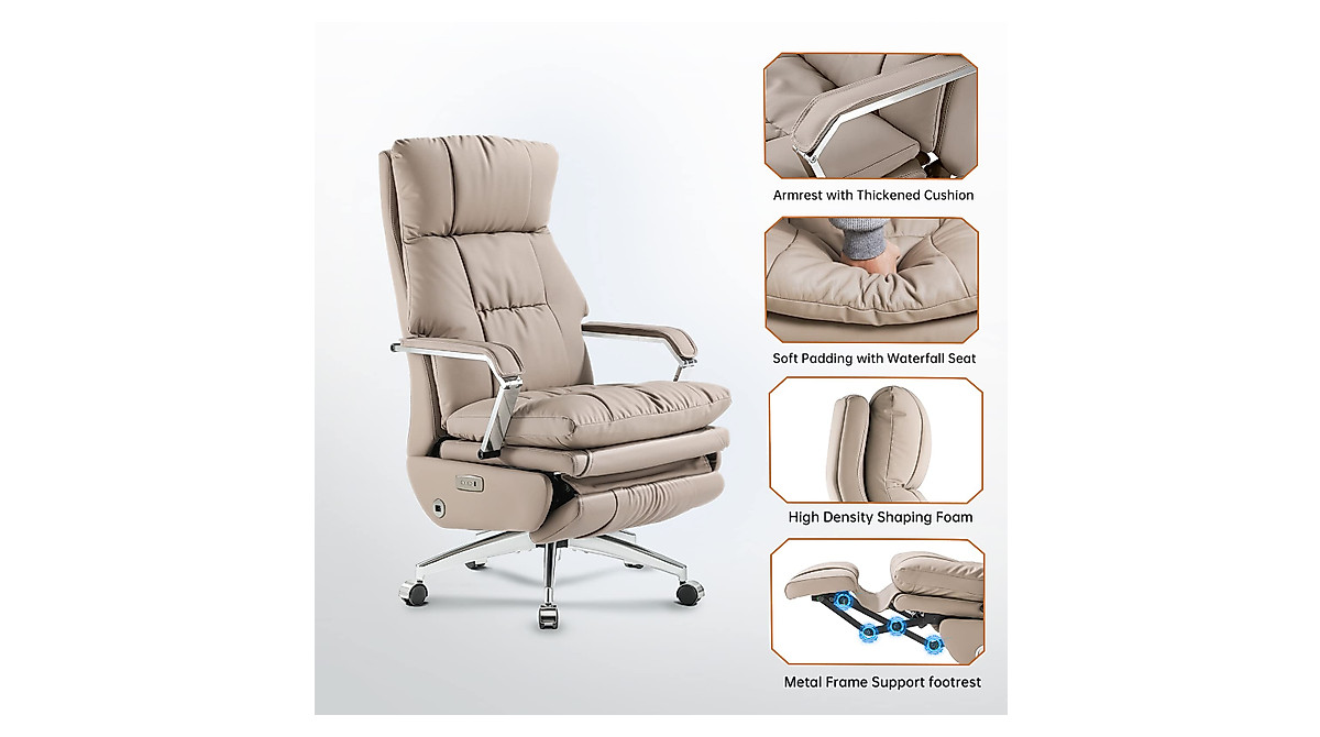 EMIAH Big & Tall Ergonomic Office Chair with Footrest and Lumbar Support