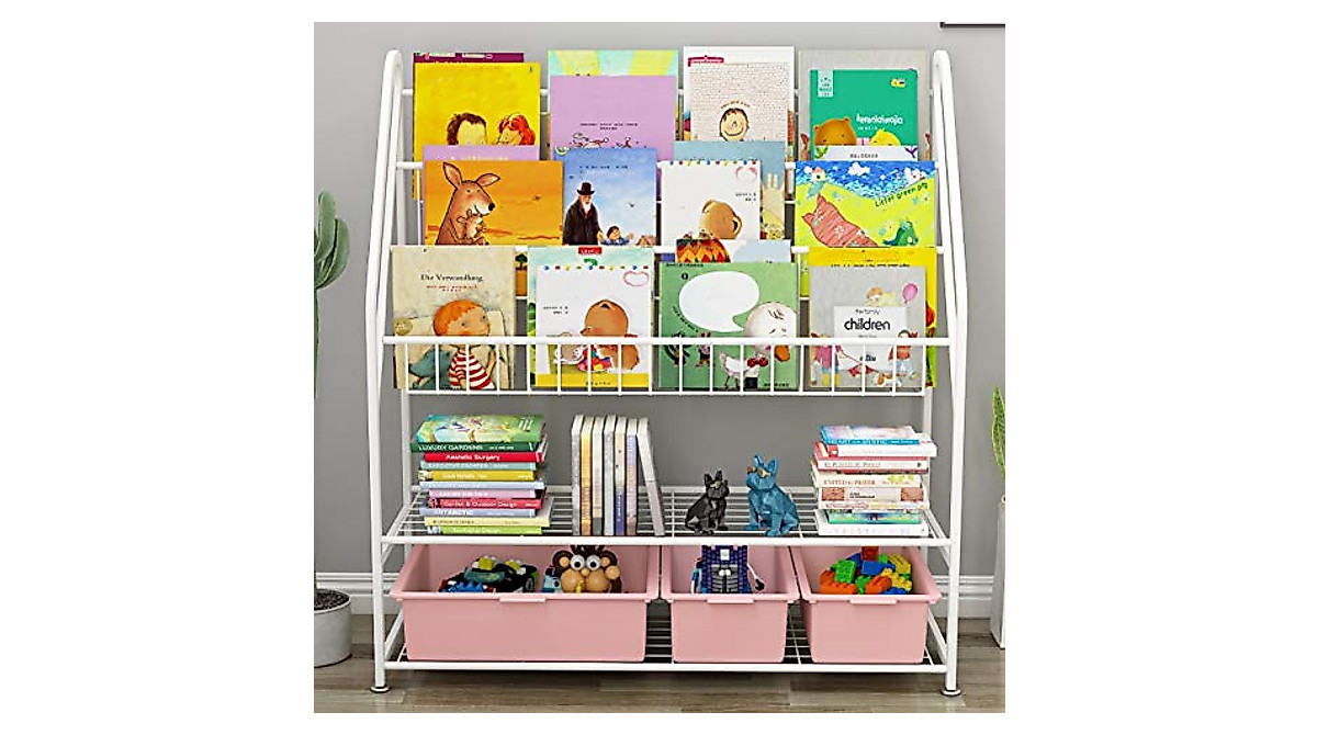 Olebes Kids Book Rack - Child-Friendly Storage for Books & Toys