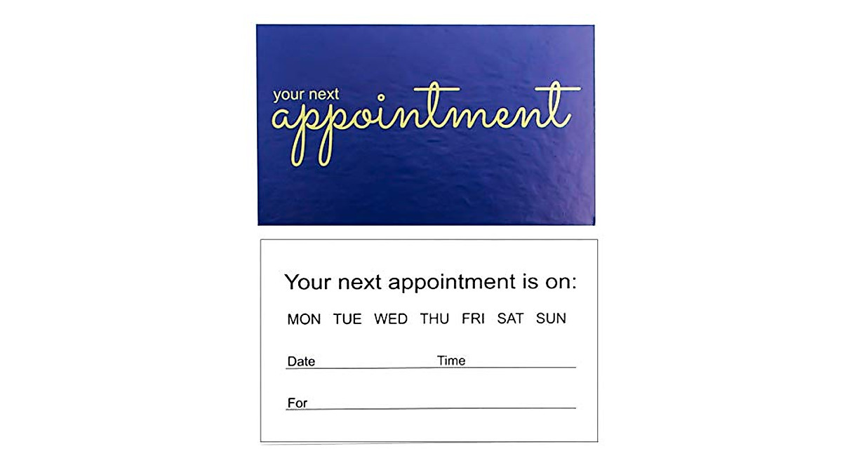 RXBC2011 Navy Blue Appointment Reminder Cards - Pack of 100
