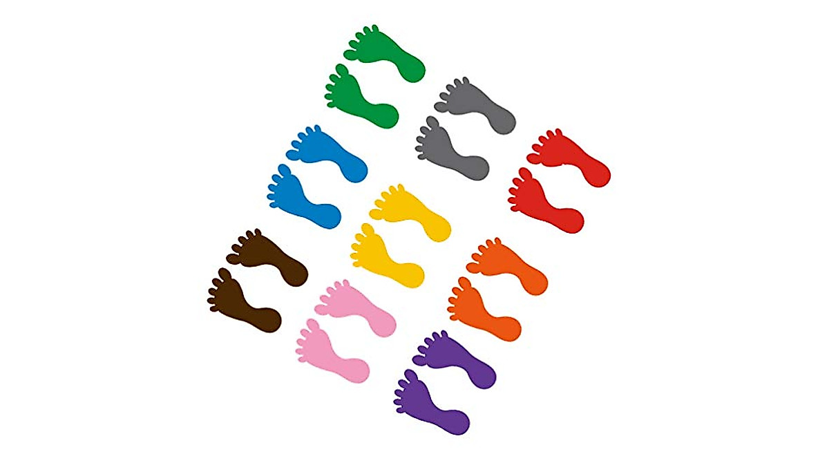 Colorful Footprint Stickers for Classrooms & Play Areas