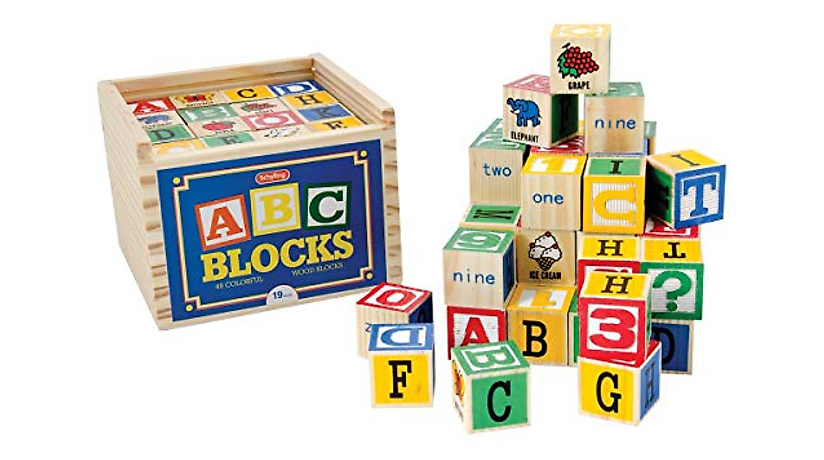 Schylling ABC Wooden Alphabet Blocks for Fun Learning