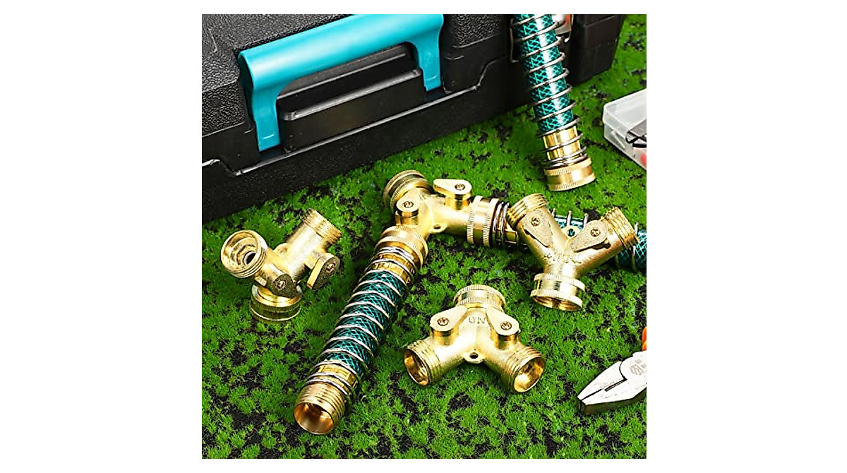 Heavy Duty Garden Hose Splitter - 2-Way Y Tap Connector for Outdoor ...