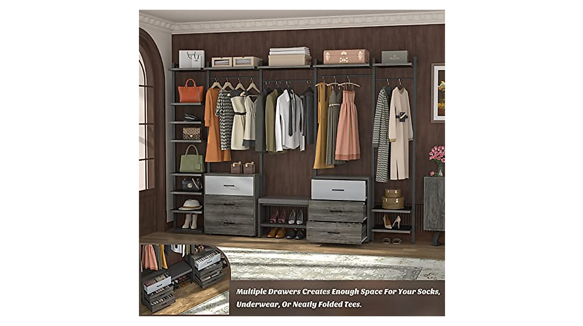 Aheaplus Heavy Duty Closet Organizer & Rack