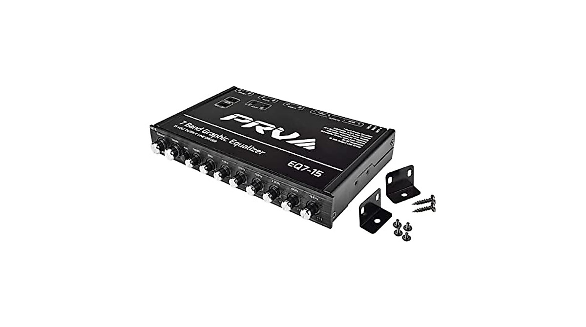 Skar Audio SKA7EQ 7 Band 1/2 DIN Pre-Amp Car Audio Graphic Equalizer With Aux Input And High Voltage Rca Outputs