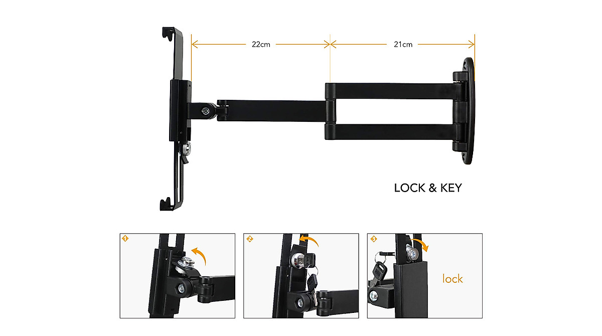 WeSTRUGGLE Anti-Theft Tablet Wall Mount - Adjustable & Secure