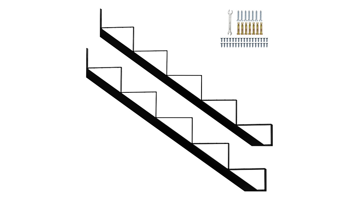 Zwinz Steel Stair Stringer 5 Step - Durable Metal Stairs for Outdoors