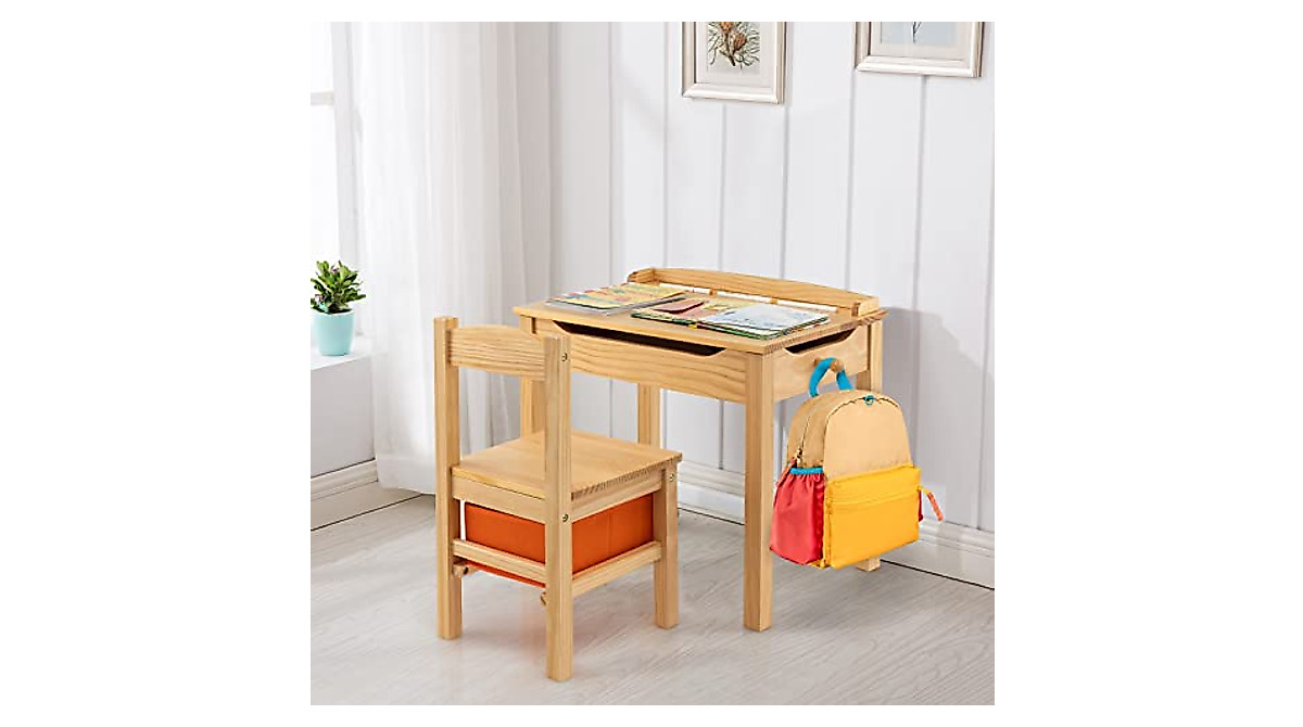Costzon Kids Table & Chair Set - Safe Study & Play Desk for Toddlers