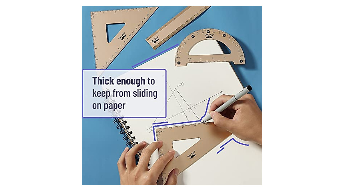 Mr. Pen Gold Geometry Set - Durable 4-Pack for Precision Drafting