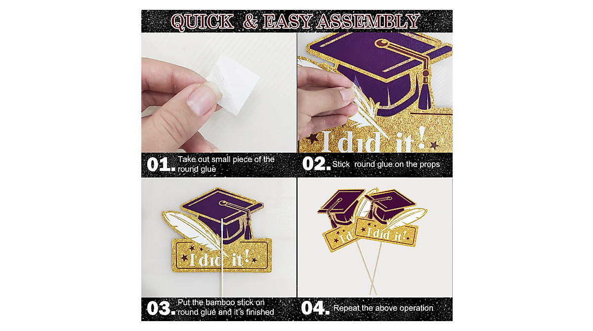 Purple Gold Graduation Decorations for Class of 2024