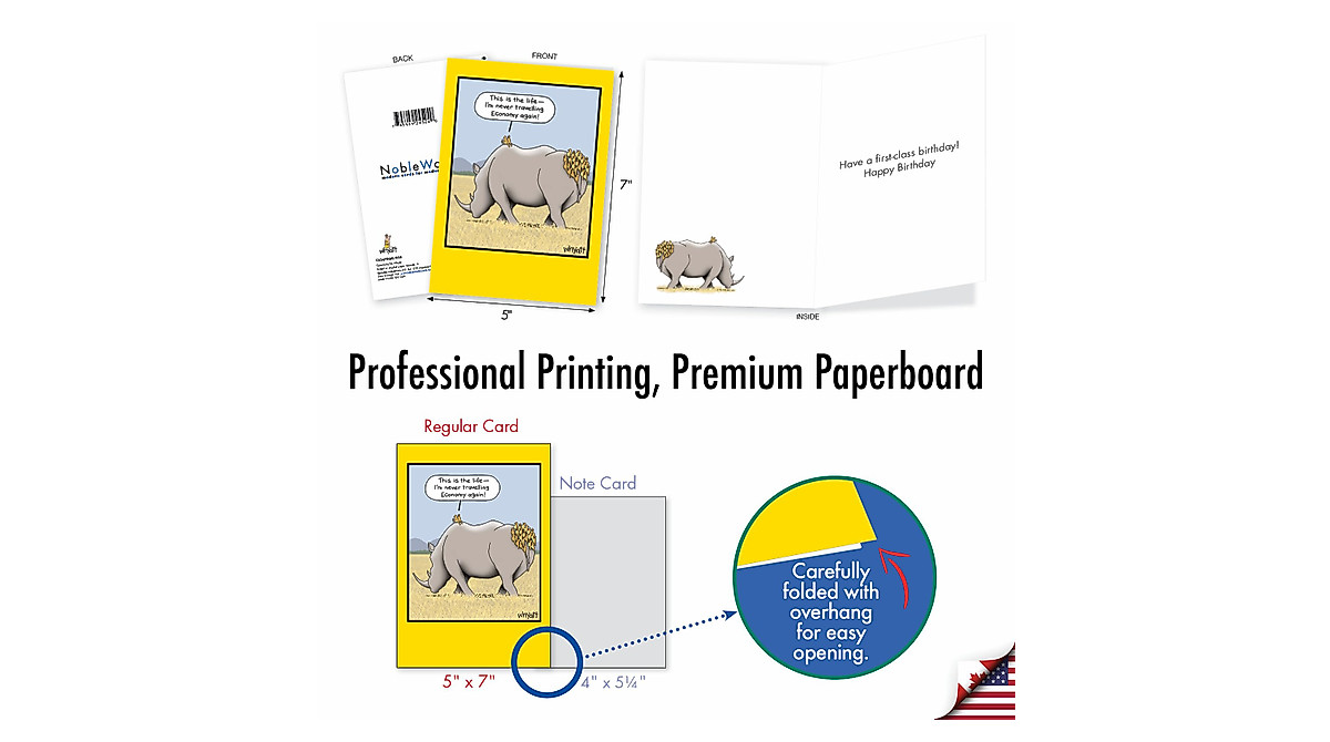 NobleWorks Funny Cartoon Birthday Card - First-Class Gifting