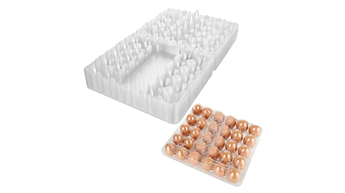 20 Pack Plastic Egg Cartons - Holds 30 Eggs | Reusable Bulk Clear