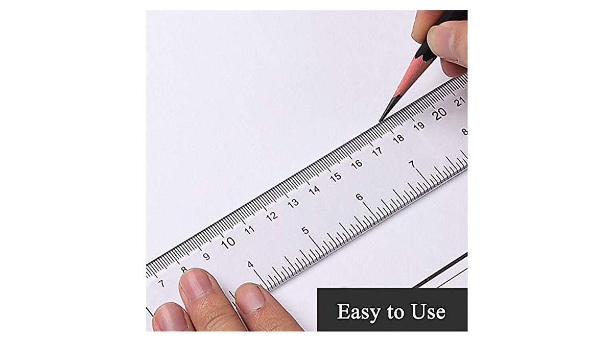 2 Pack Clear Acrylic Rulers for School & Office