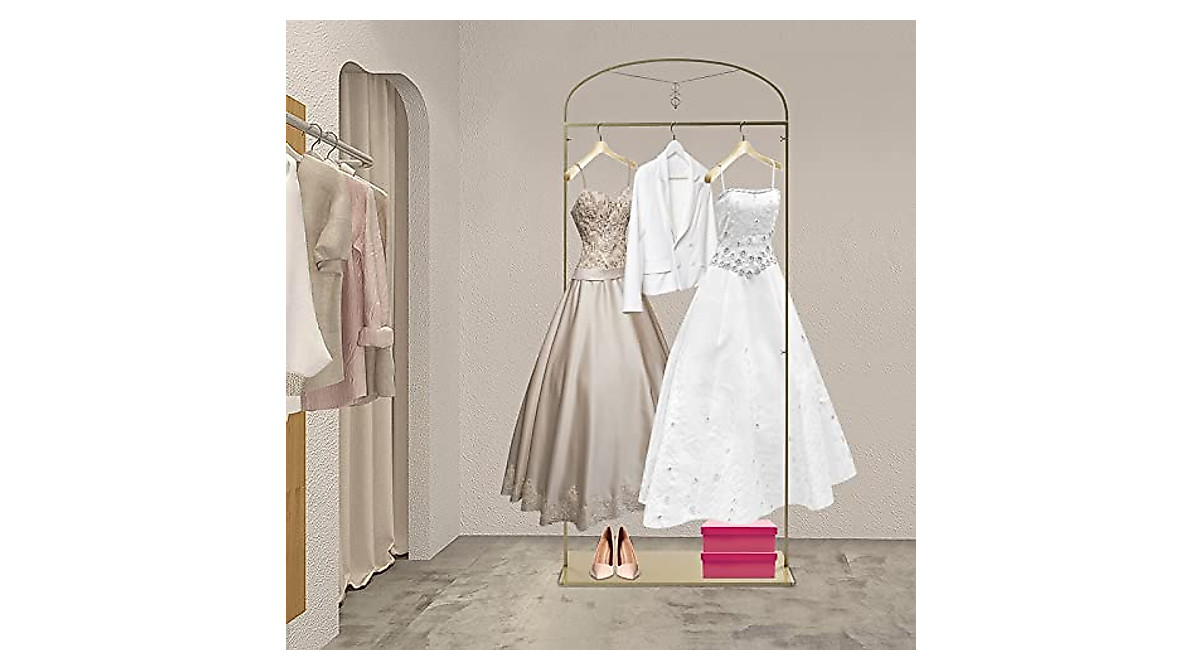 Gold Wedding Dress Rack - Heavy Duty Display Stand